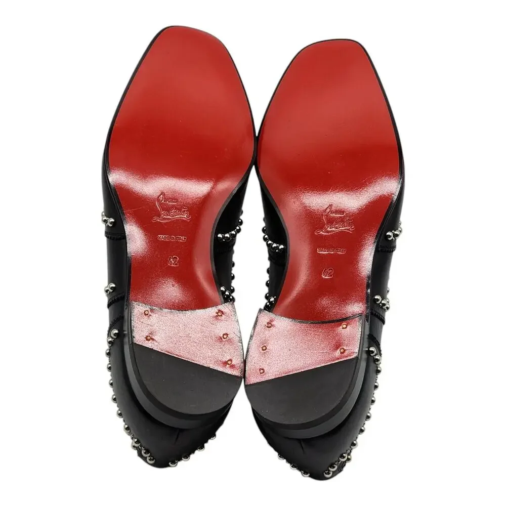 Christian Louboutin Charlie Clou Studded OxfordS - Leather - Black 42 9US $1395