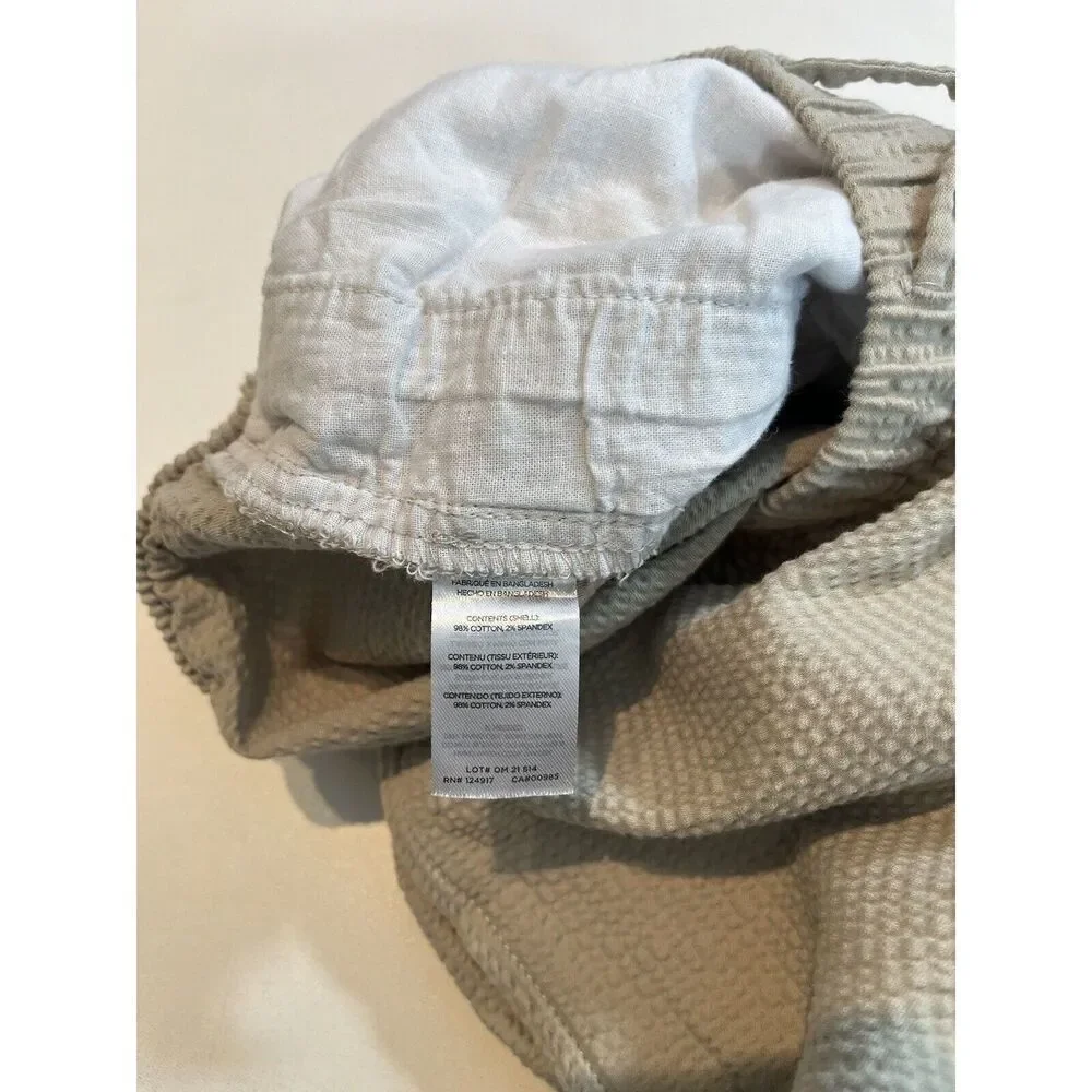 Onia‎ Jogger Pants Mens S Beige Cotton Textured Drawstring