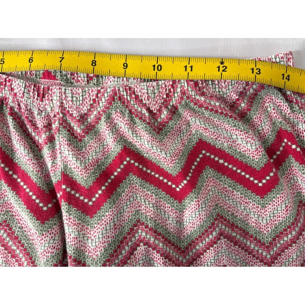 BedHead Womens Red Chevron Cotton Pajama Matching Set Sz M Cozy Sleepwear Preppy