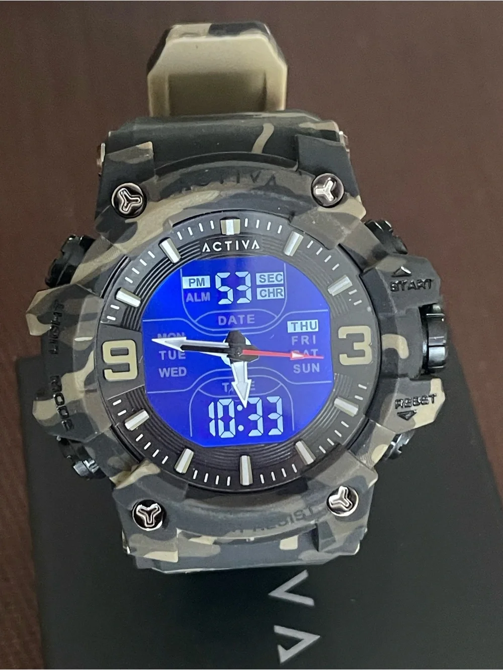Activa Vulkor X Invicta Analog Digital Men's Watch - 53mm. Camouflage. Tan, new