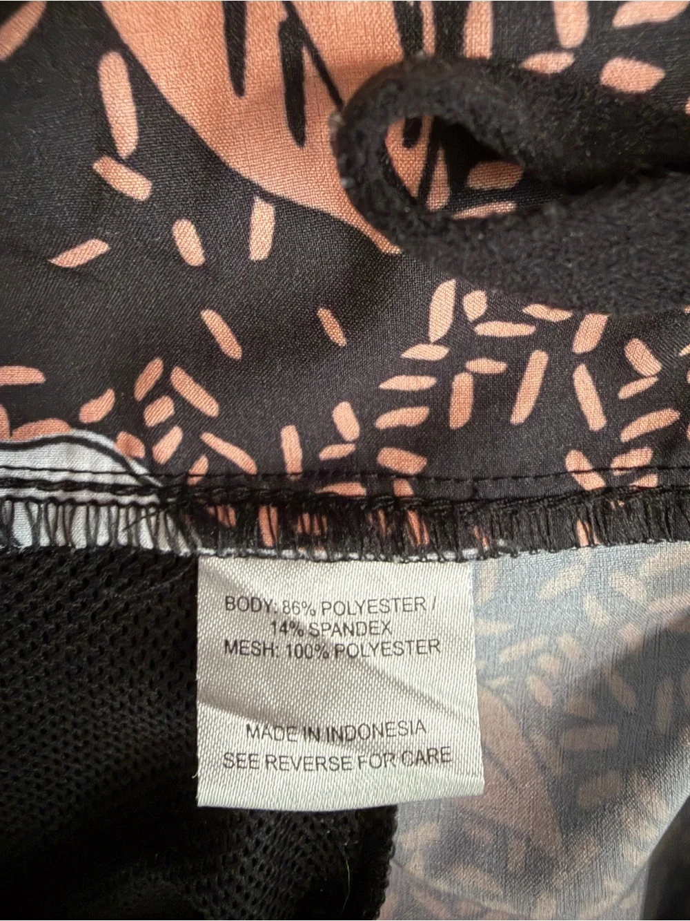 Reel Legends Black  Shorts with Coral & White Floral Design sz PS