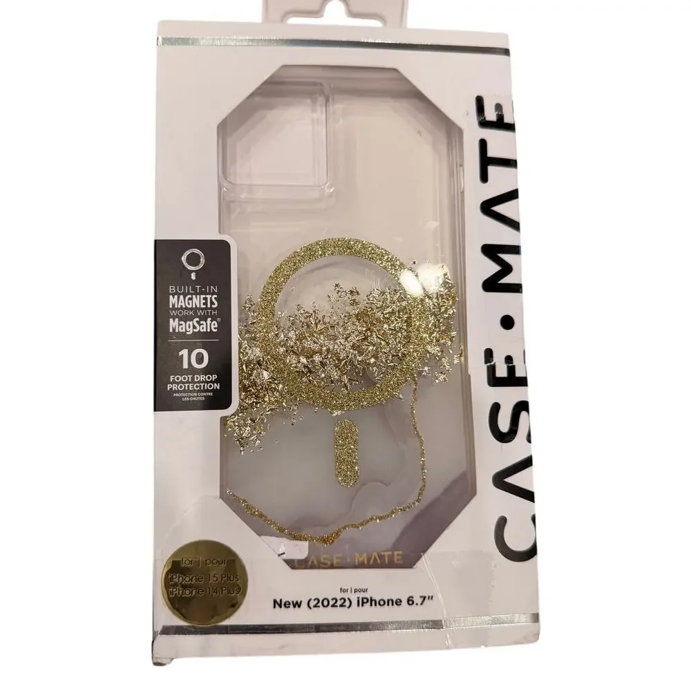 Case-Mate Karat Marble MagSafe iPhone 14 Plus 15 Plus Case Gold