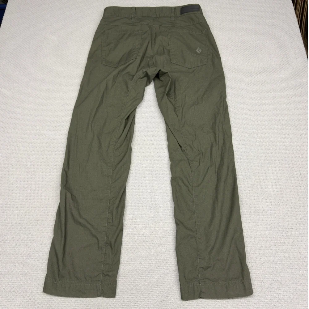 Black Diamond Pants Mens Medium Green Cotton Nylon Belted Hiking Climbing Cargo
